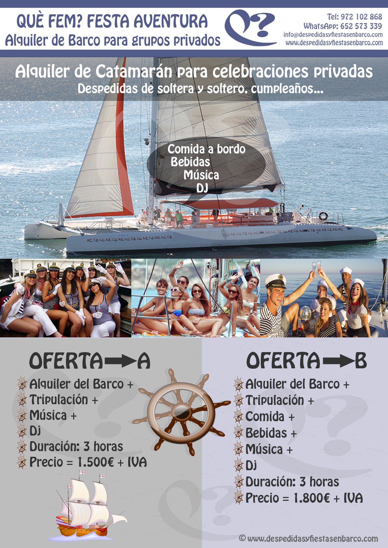 Alquiler de Barcos para fiestas privadas en Tarragona, Salou y Cambrils